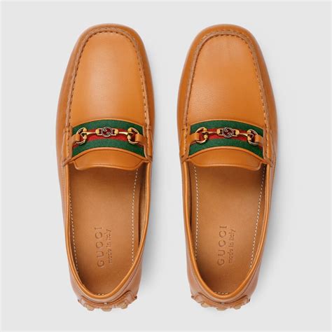 gucci driving shoes tan|Gucci drivers on sale.